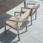 Amalfi Rectangular Aluminum Table with 6 Fixed Chairs and 2 Swivel Chairs