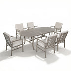 7-Piece Aluminum Outdoor Oval Dining Set with Sunbrella® Cushions