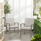 2-Piece Patio Aluminum Dining Chairs With Sunbrella® Cushions