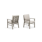 2-Piece Patio Aluminum Dining Chairs With Sunbrella® Cushions