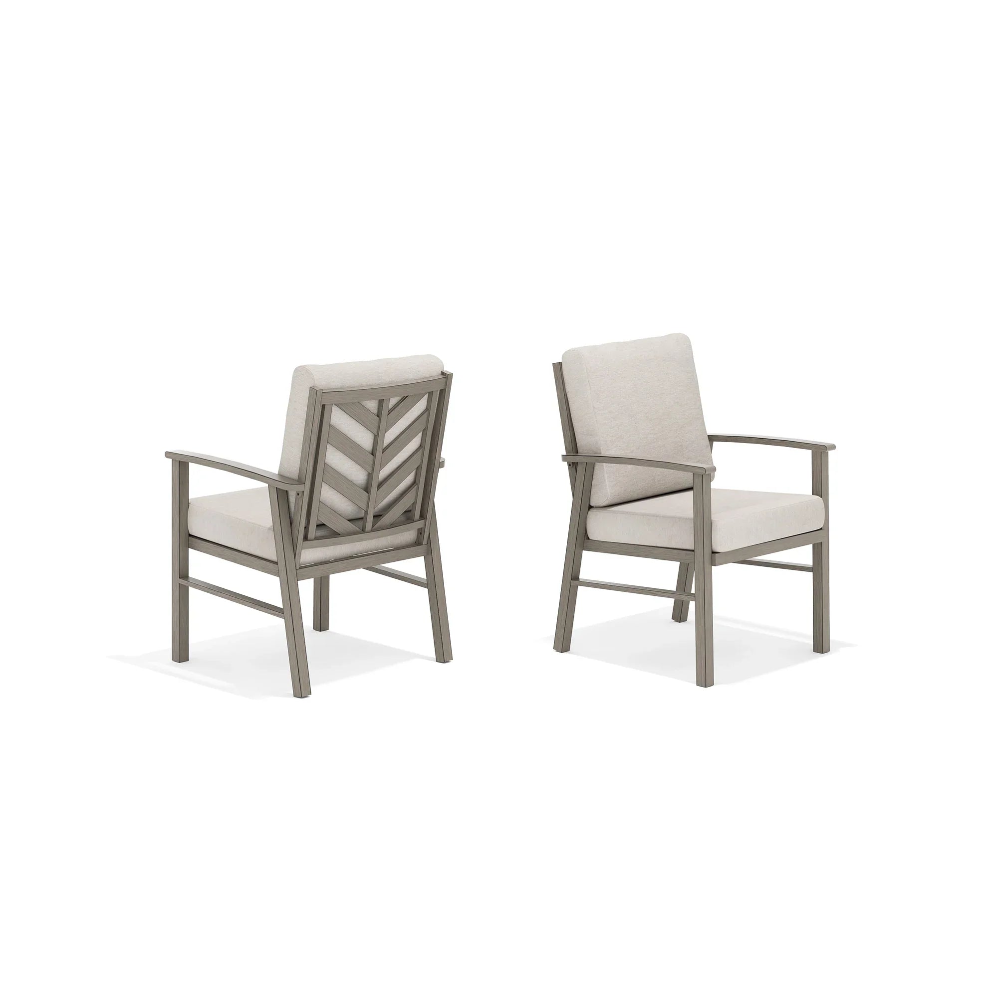 2-Piece Patio Aluminum Dining Chairs With Sunbrella® Cushions