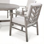 6-Person Aluminum Patio Round Dining Set With Sunbrella® Cushions
