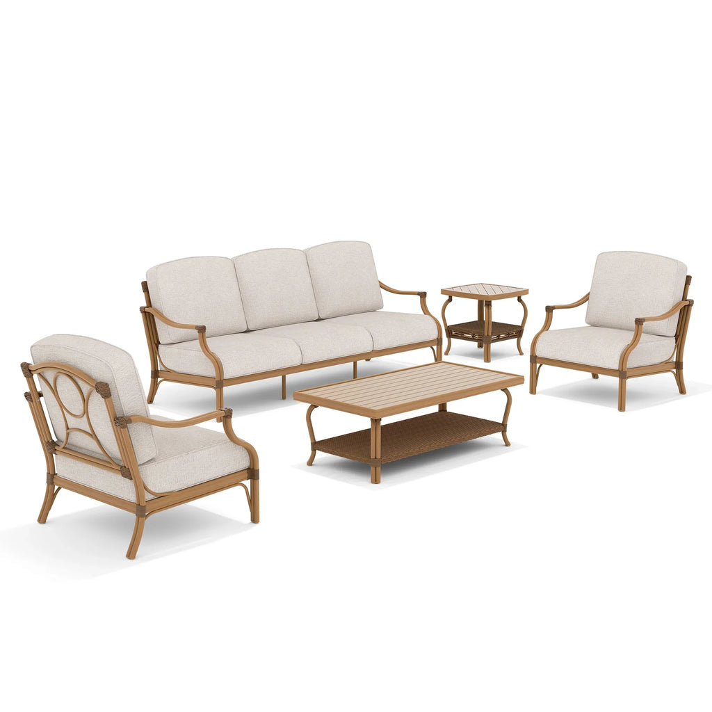 5- Piece Outdoor Sofa Set with Deep Lounge Chair