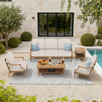 5- Piece Outdoor Sofa Set with Deep Lounge Chair