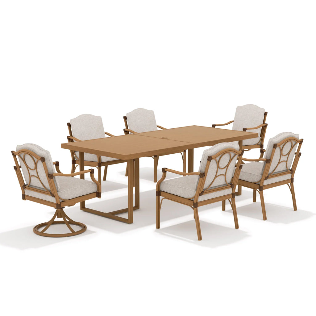6- Person Patio Aluminum Rectangular Dining Set