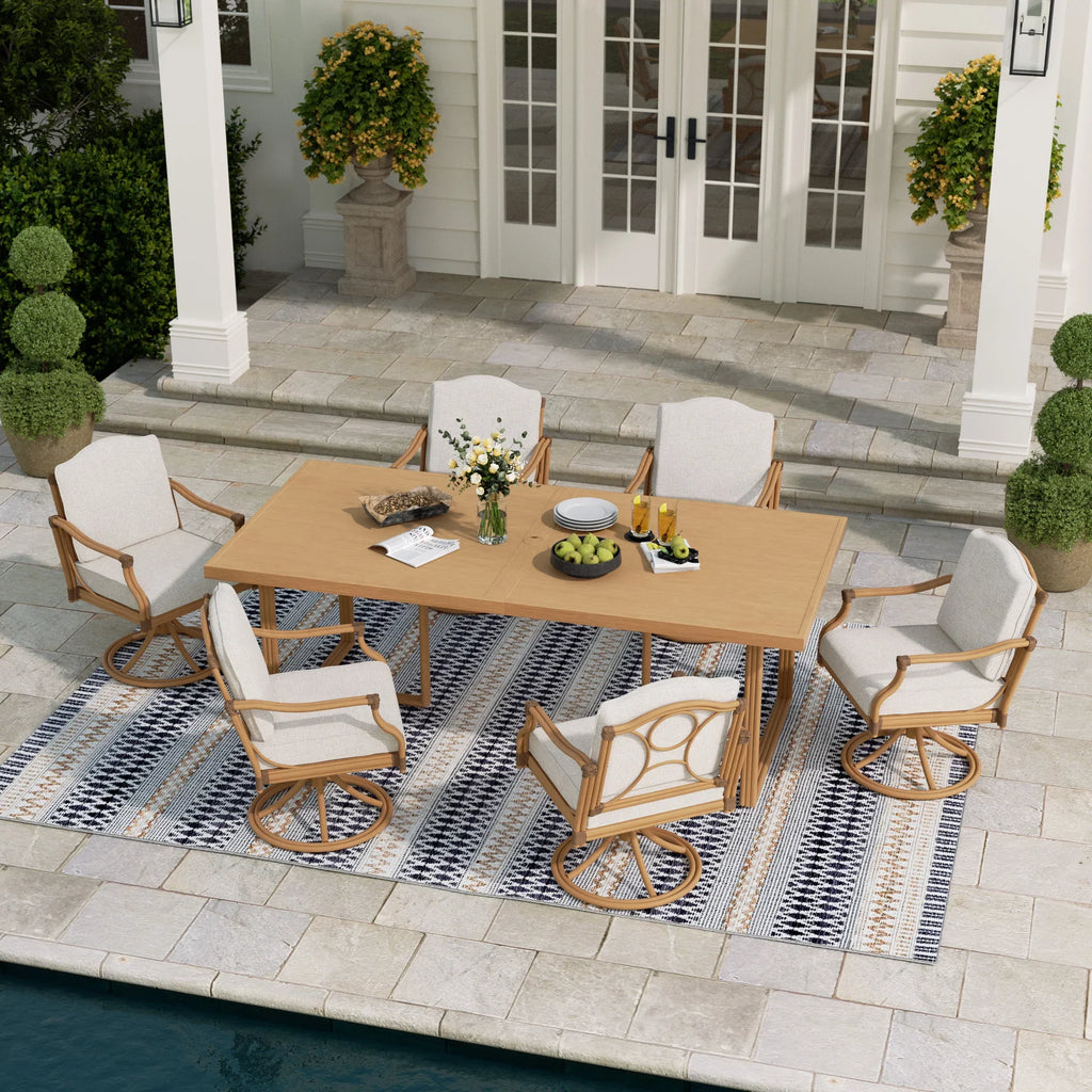 6- Person Patio Aluminum Rectangular Dining Set