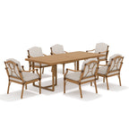 Weather-Resistant Outdoor 84"L Dining Table and 6 Armchair