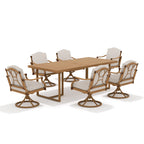 7 Piece Outdoor Dining Set With Swivel Chair