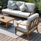 Outdoor Sofa and 2 Chairs with Coffee Table