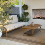 Patio Sofa and 2 Swivel Chairs with Coffee Table