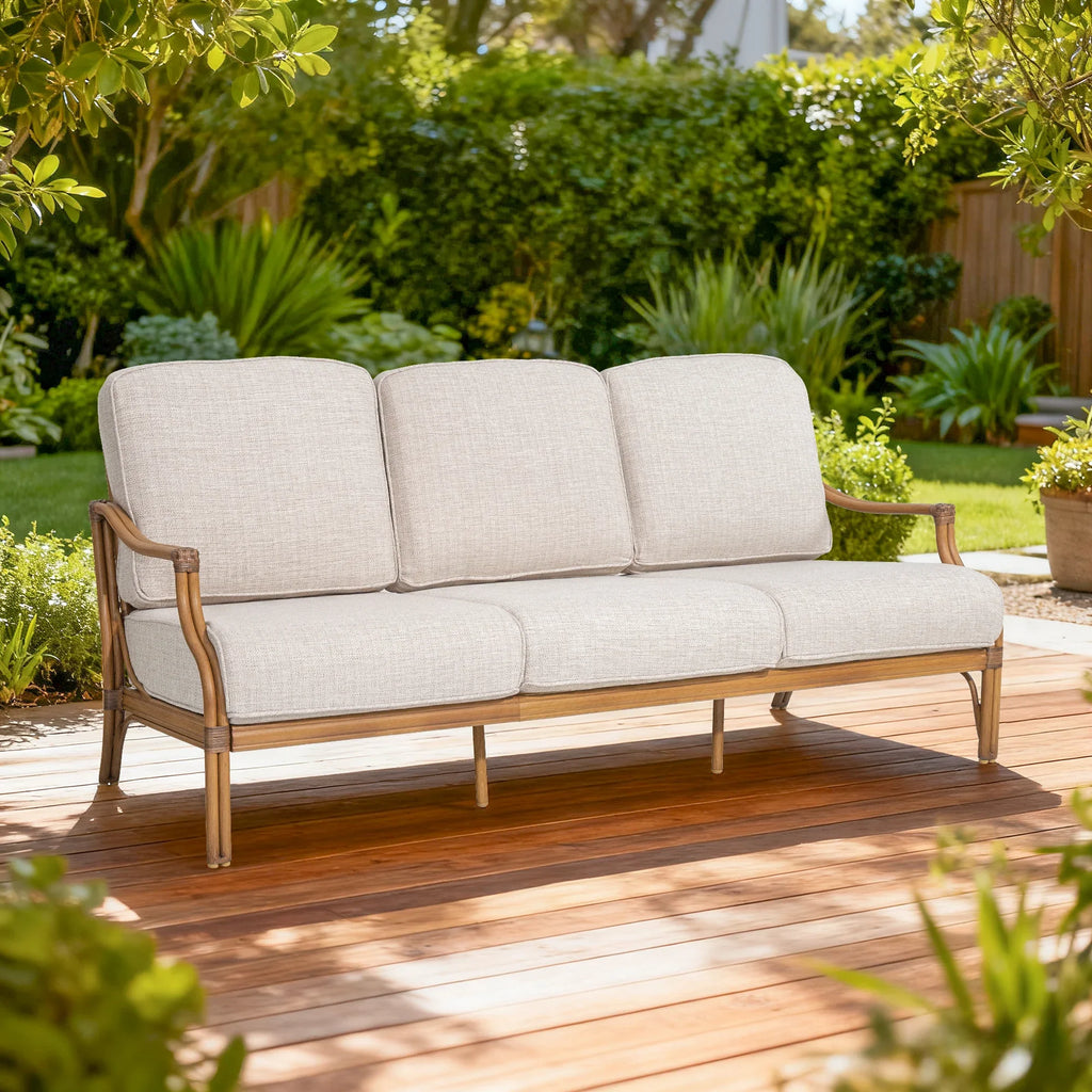 Outdoor Sofa and 2 Chairs with Coffee Table
