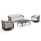 4-Piece Aluminum Outdoor Swivel Seating Set