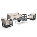 5-Piece Aluminum Outdoor Swivel Conversation Set