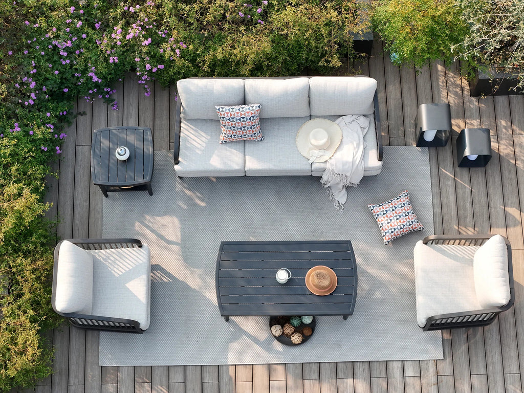 5-Piece Aluminum Outdoor Swivel Conversation Set