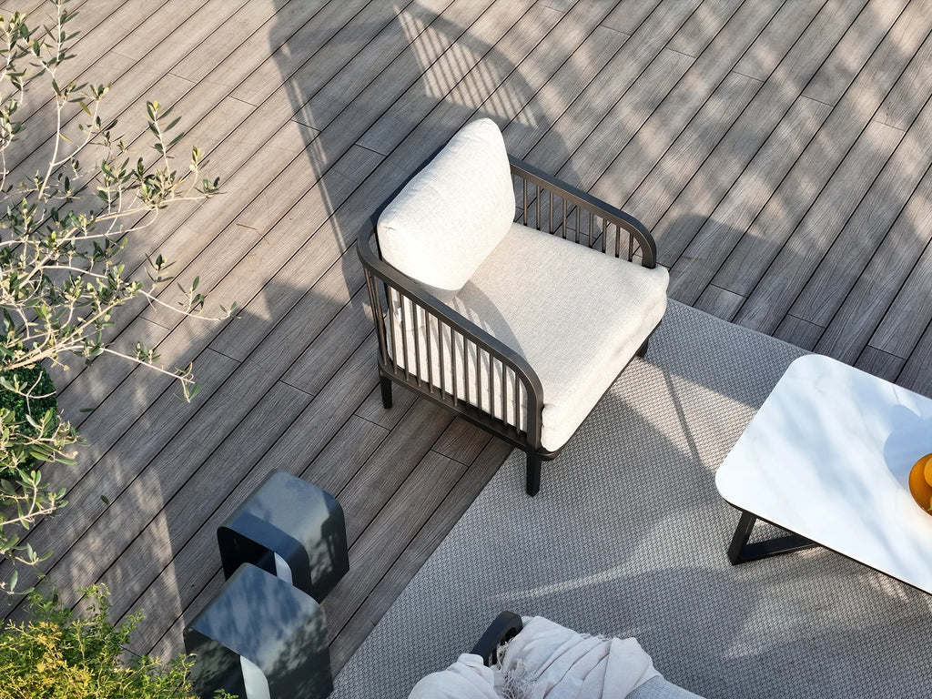 4-Piece Aluminum Patio Deep Sofa Set With Sintered Stone Tables