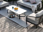 4-Piece Aluminum Patio Deep Sofa Set With Sintered Stone Tables