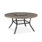 Aluminum Round 60" Dining Table With Removable Lazy Susan for 6 People