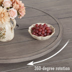 Aluminum Patio Round Dining Table With Lazy Susan