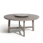 Aluminum Patio Round Dining Table With Lazy Susan
