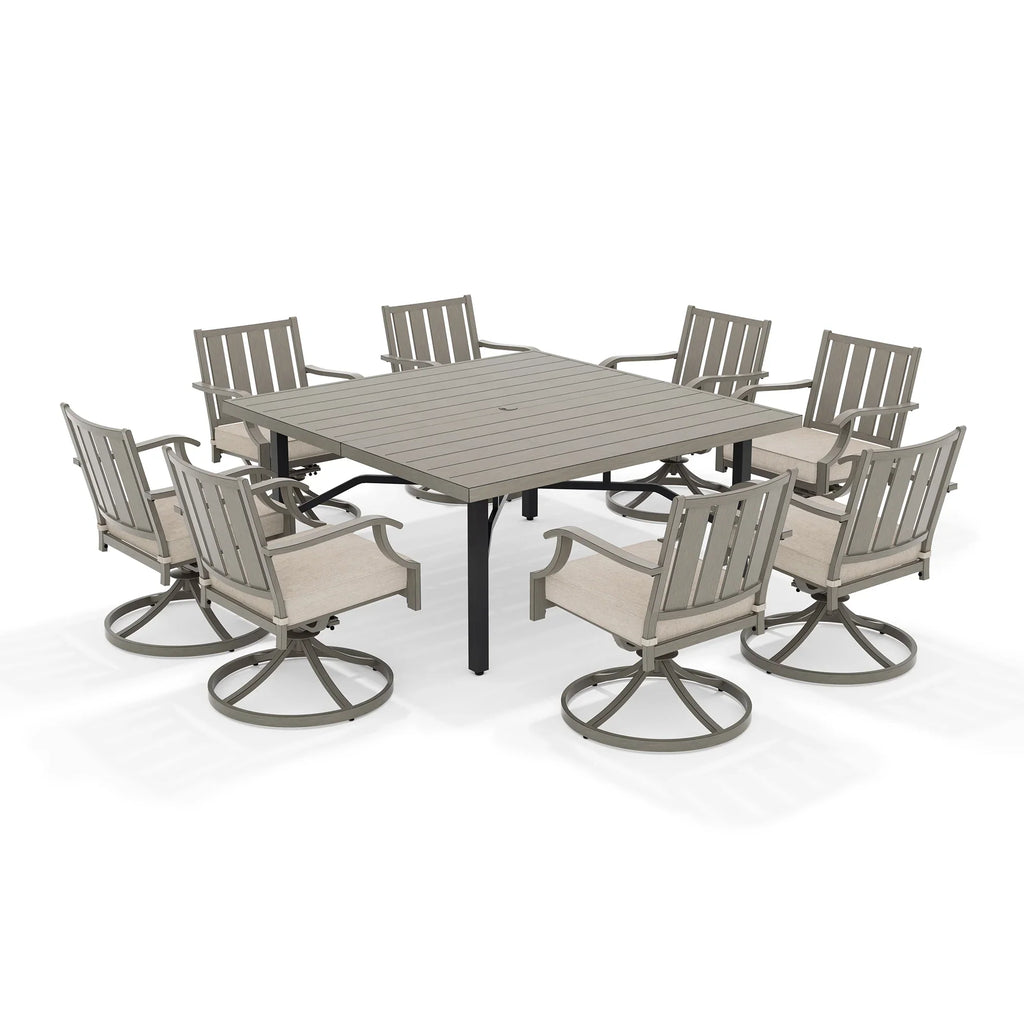 Outdoor 8- Person Square Dining Set with Sunbrella® Cushions