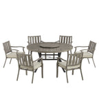 Round 60" Dining Set With Removable Lazy Susan And Sunbrella® Cushions