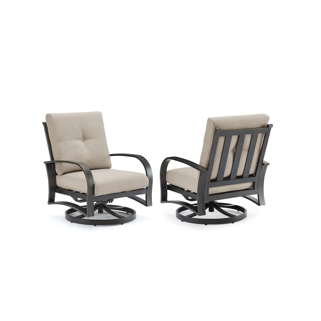 4- Piece Aluminum Patio Conversation Sofa Sets with Sunbrella® Cushions