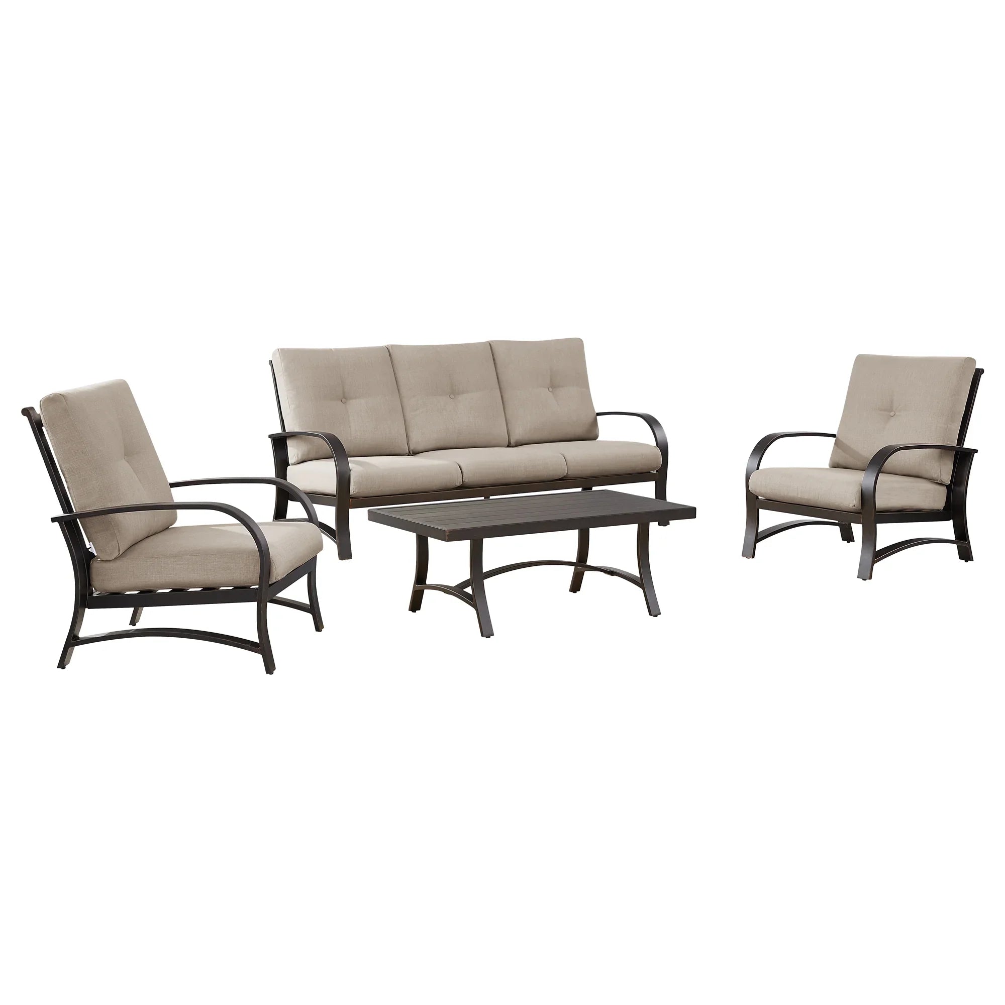 4-Piece Aluminum Patio Deep Seating Sets with Sunbrella® Cushions