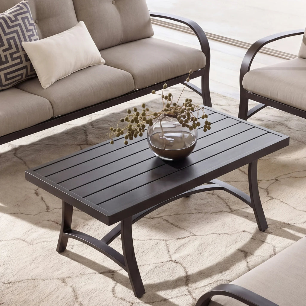 5- Piece Aluminum Outdoor Furniture Sofa Sets with Sunbrella® Cushions