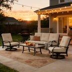 4- Piece Aluminum Patio Conversation Sofa Sets with Sunbrella® Cushions