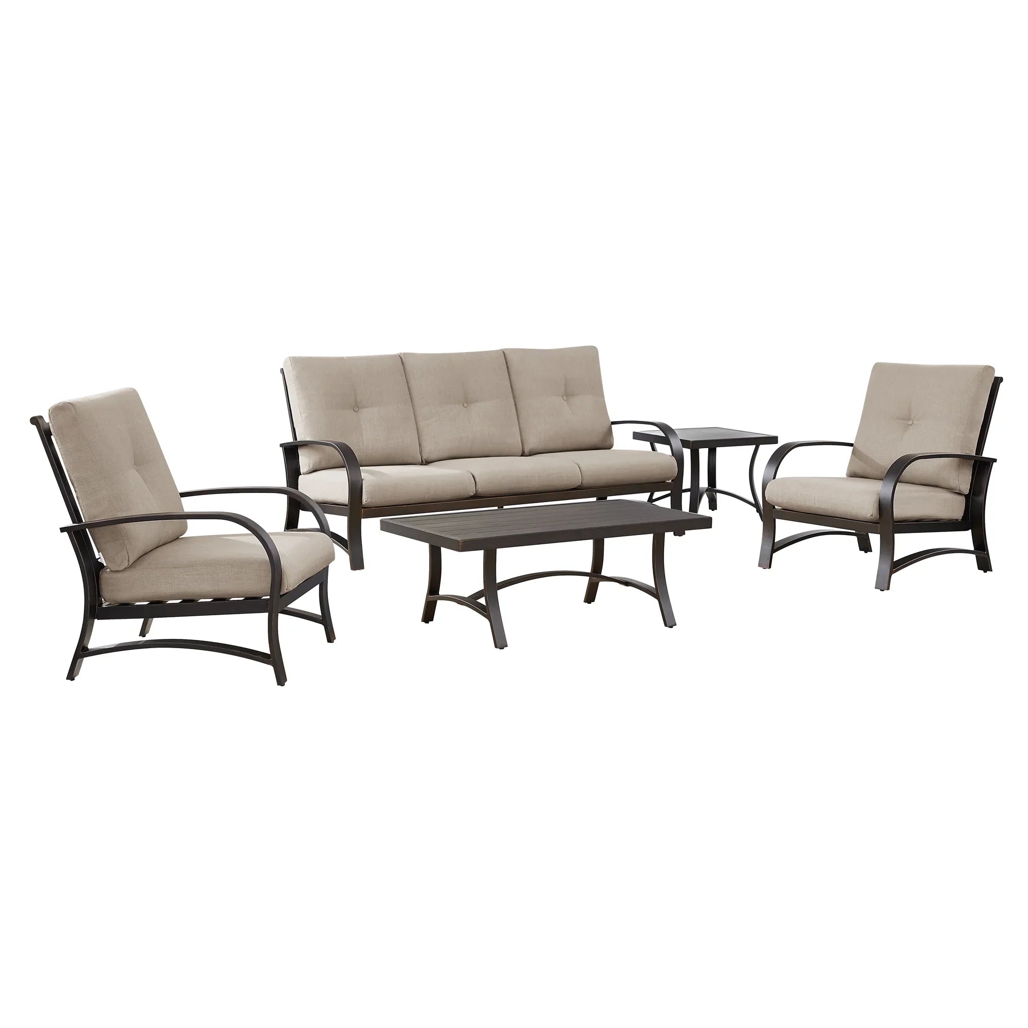 5- Piece Aluminum Patio Sofa Sets with Sunbrella® Cushions