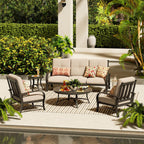5- Seat Patio Conversation Sofa Sets With Sunbrella® Cushions and Side Table