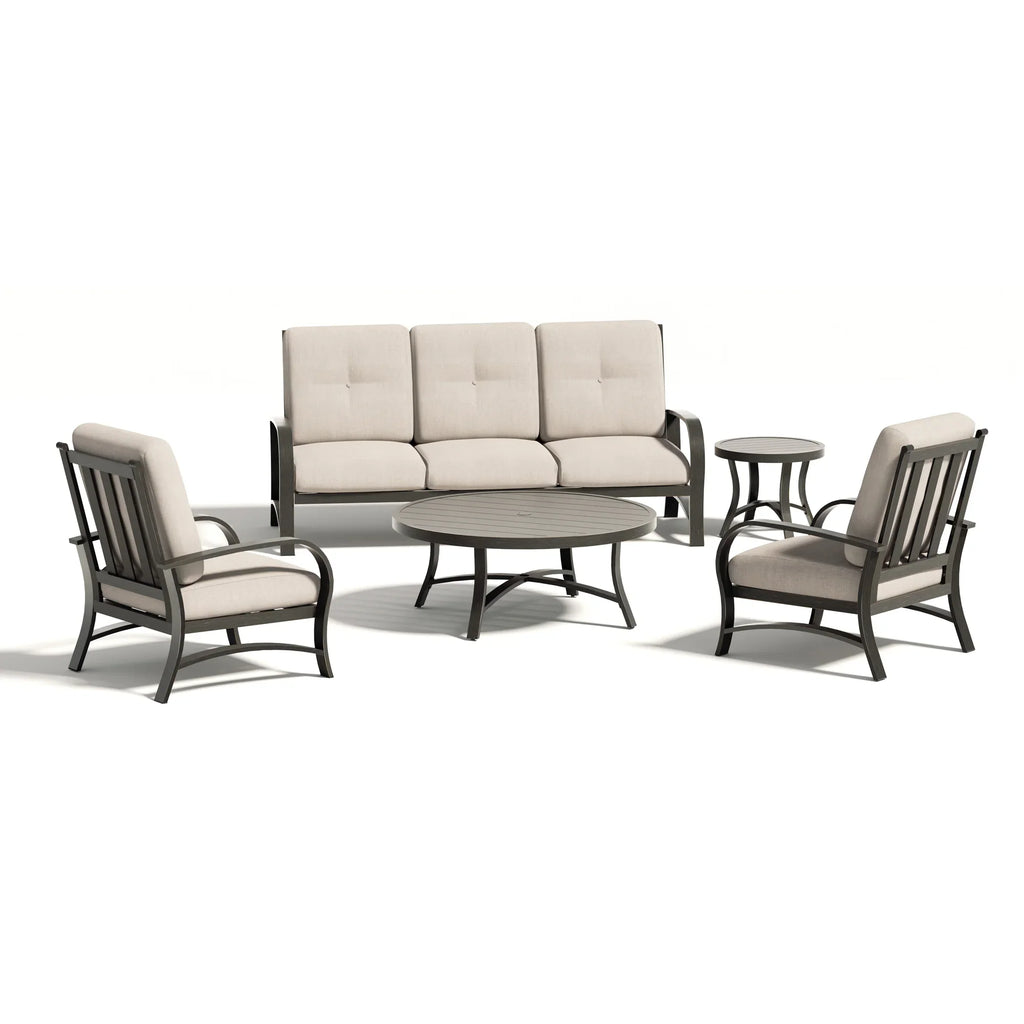 5- Seat Patio Conversation Sofa Sets With Sunbrella® Cushions and Side Table