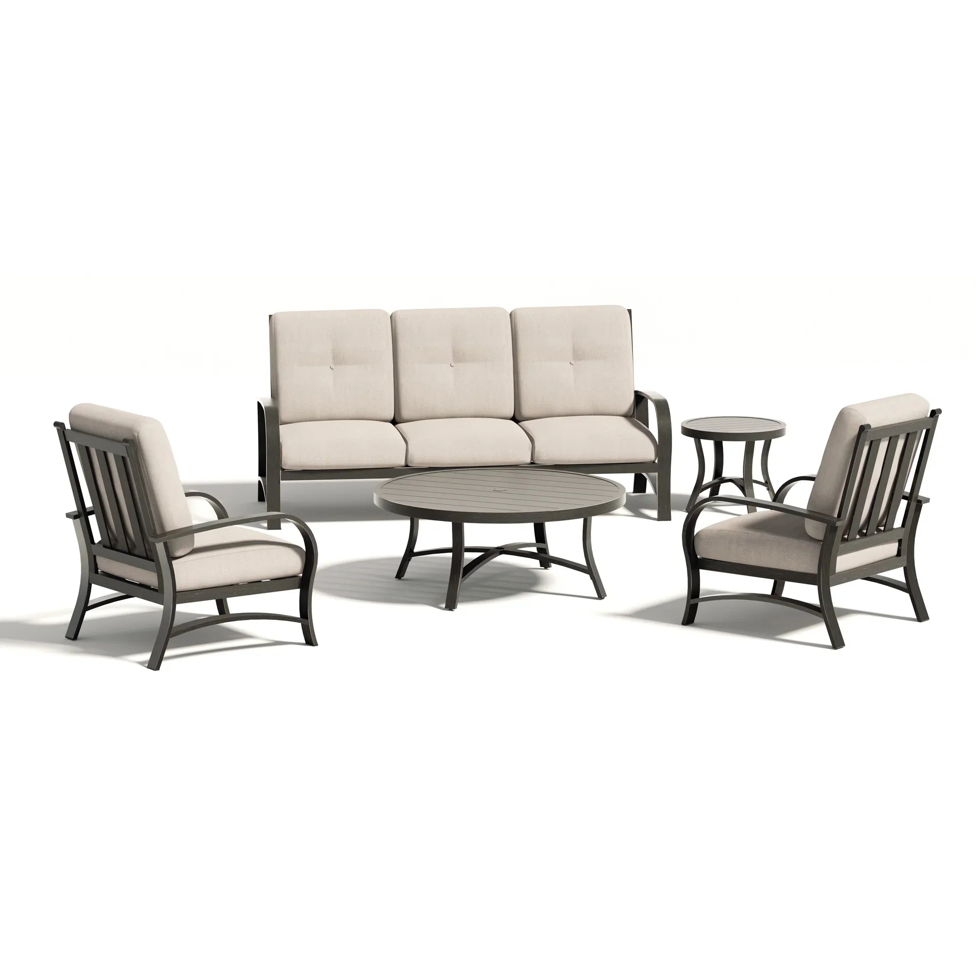 5- Seat Patio Conversation Sofa Sets With Sunbrella® Cushions and Side Table