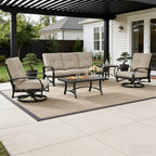5- Piece Aluminum Outdoor Furniture Sofa Sets with Sunbrella® Cushions