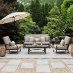 5- Piece Aluminum Patio Sofa Sets with Sunbrella® Cushions