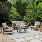 5- Piece Aluminum Patio Sofa Sets with Sunbrella® Cushions