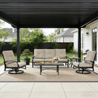 5- Piece Aluminum Outdoor Furniture Sofa Sets with Sunbrella® Cushions