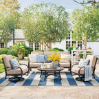 Aluminum 5- Seat Patio Conversation Sets With Sunbrella® Cushions