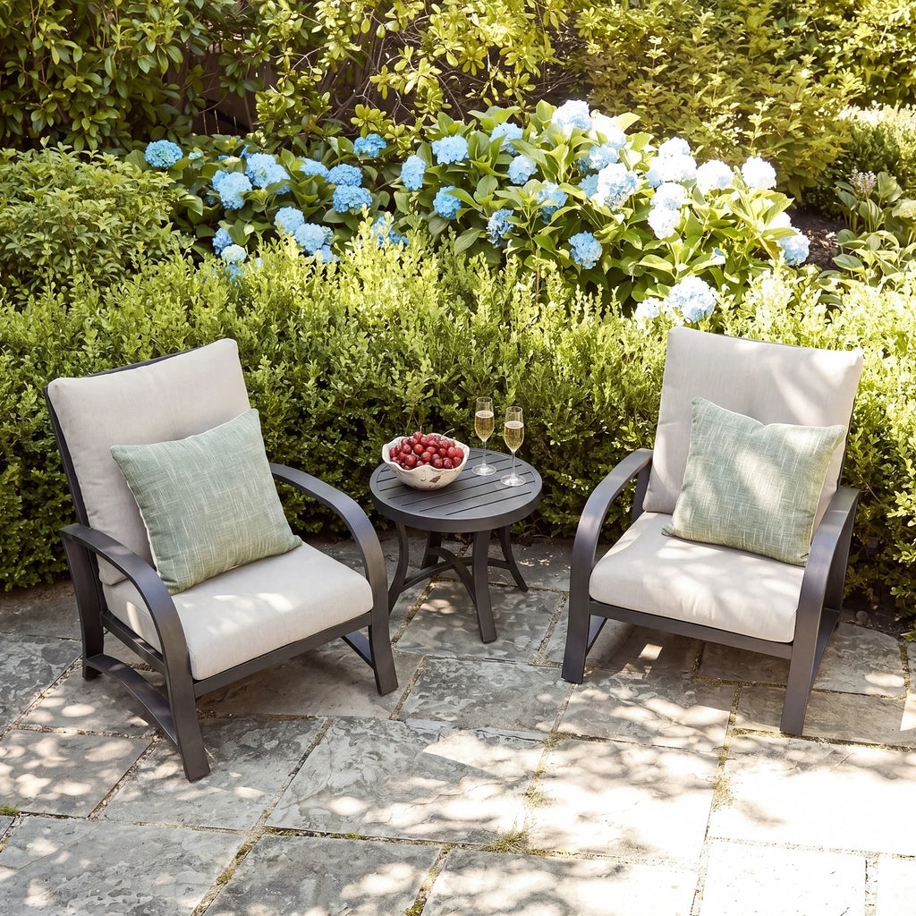 3- Piece Outdoor Bistro Sets with Fixed Chair