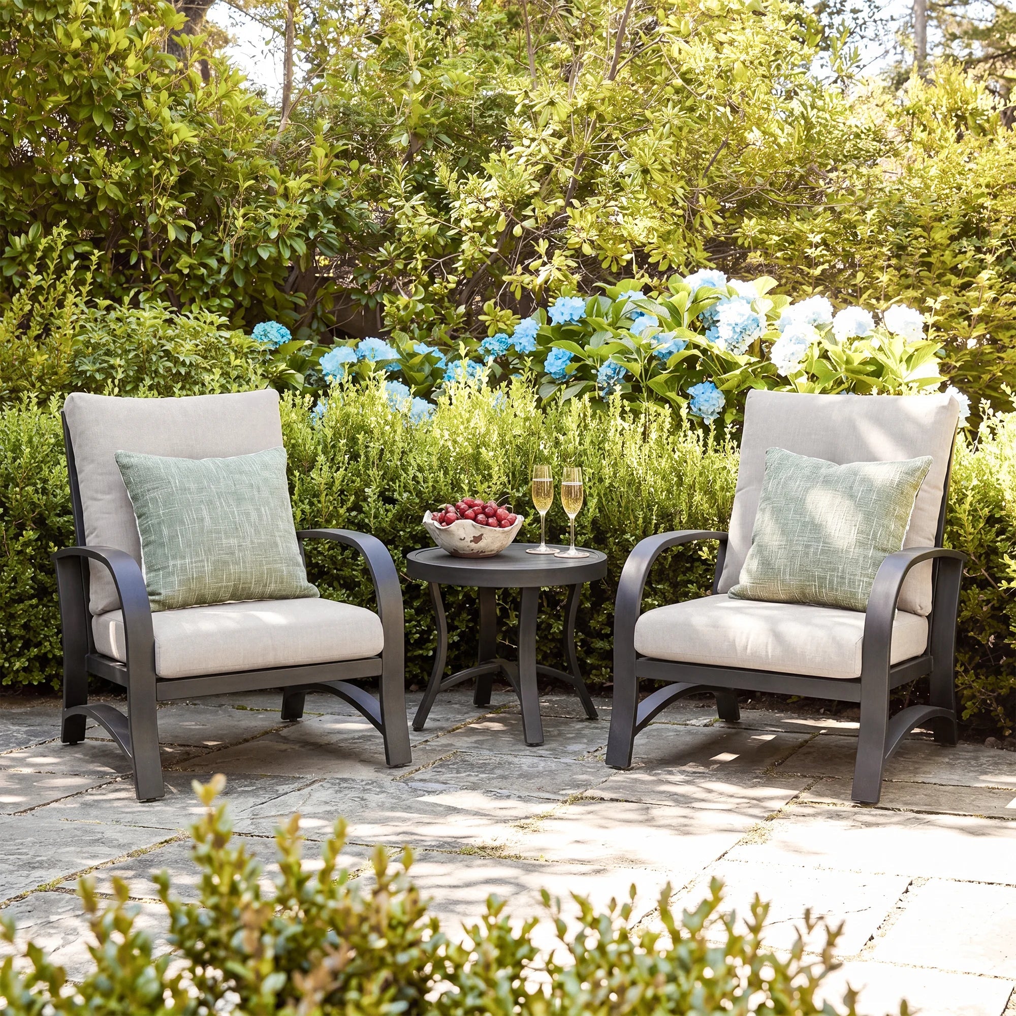 3- Piece Outdoor Bistro Sets with Fixed Chair