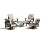 4-Person Patio Swivel Chair Sets With Round Coffee Table