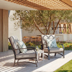 Aluminum Outdoor Sofa and 2 Chairs with Round Coffee Table