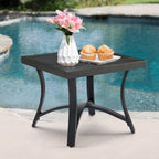 Chamber Patio Aluminum Square End Table with Half Arc Bottom