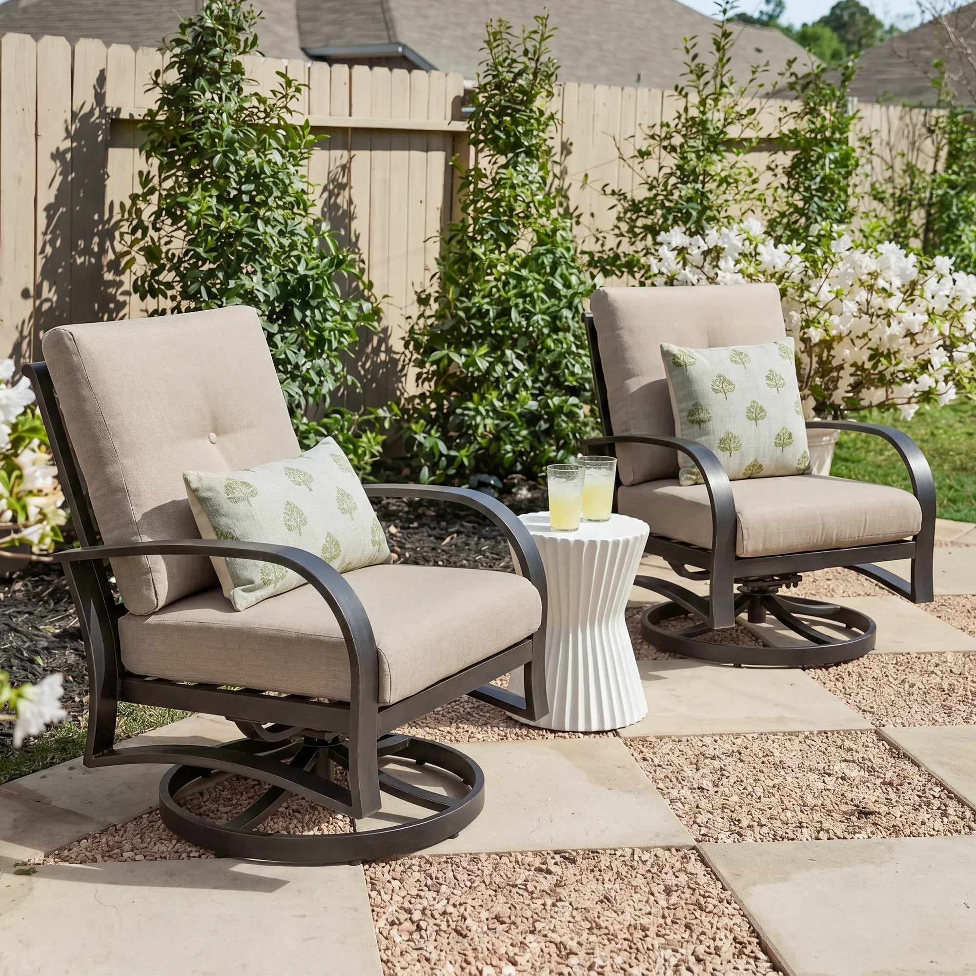 Aluminum Swivel Club Chair with Sunbrella® Cushions