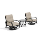 3- Pieces Outdoor Bistro Sets with Swivel Chair and Sunbrella® Cushions