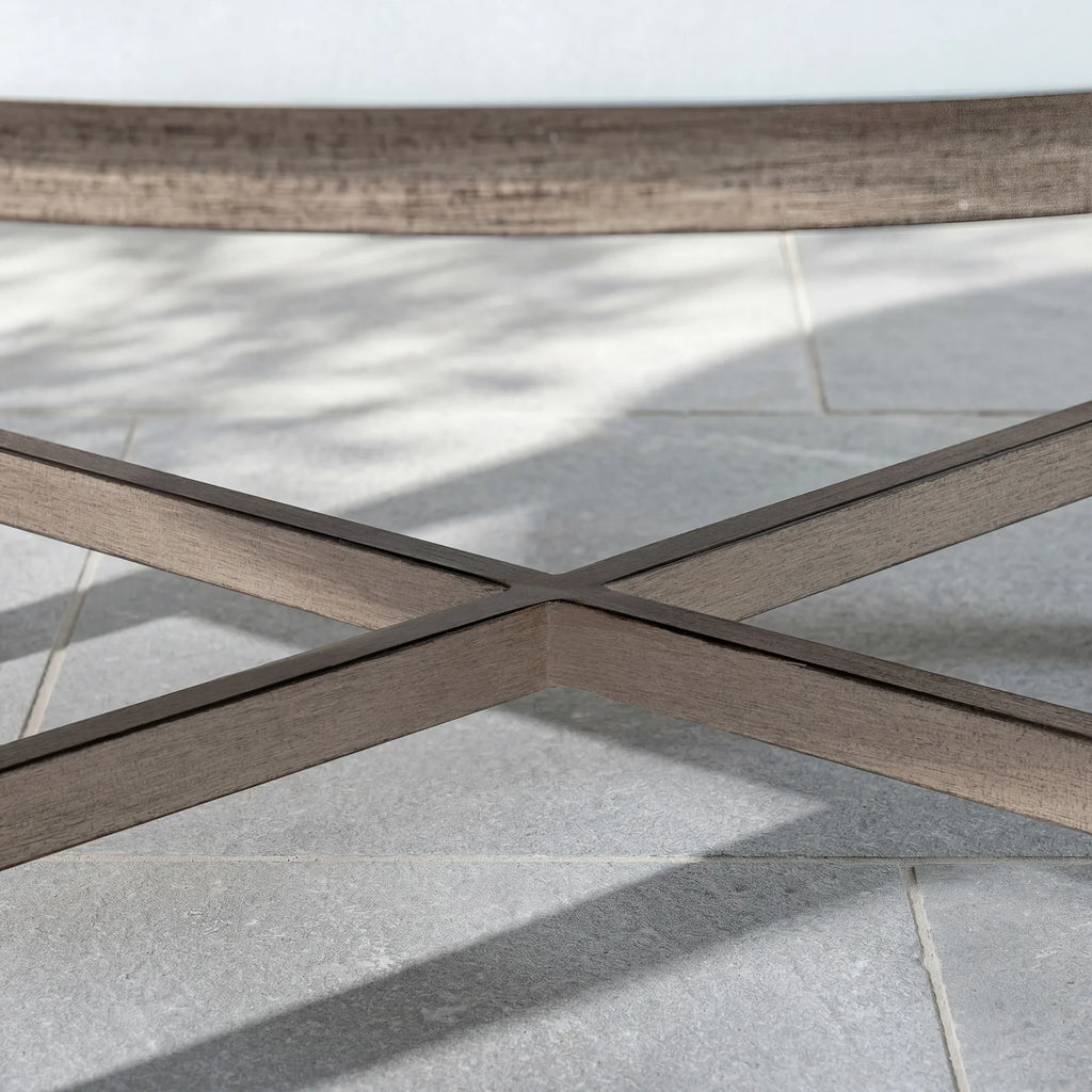 6-Piece Patio Conversation Set with Composite Concrete Round Coffee Tables