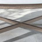 6-Piece Patio Conversation Set with Composite Concrete Round Coffee Tables