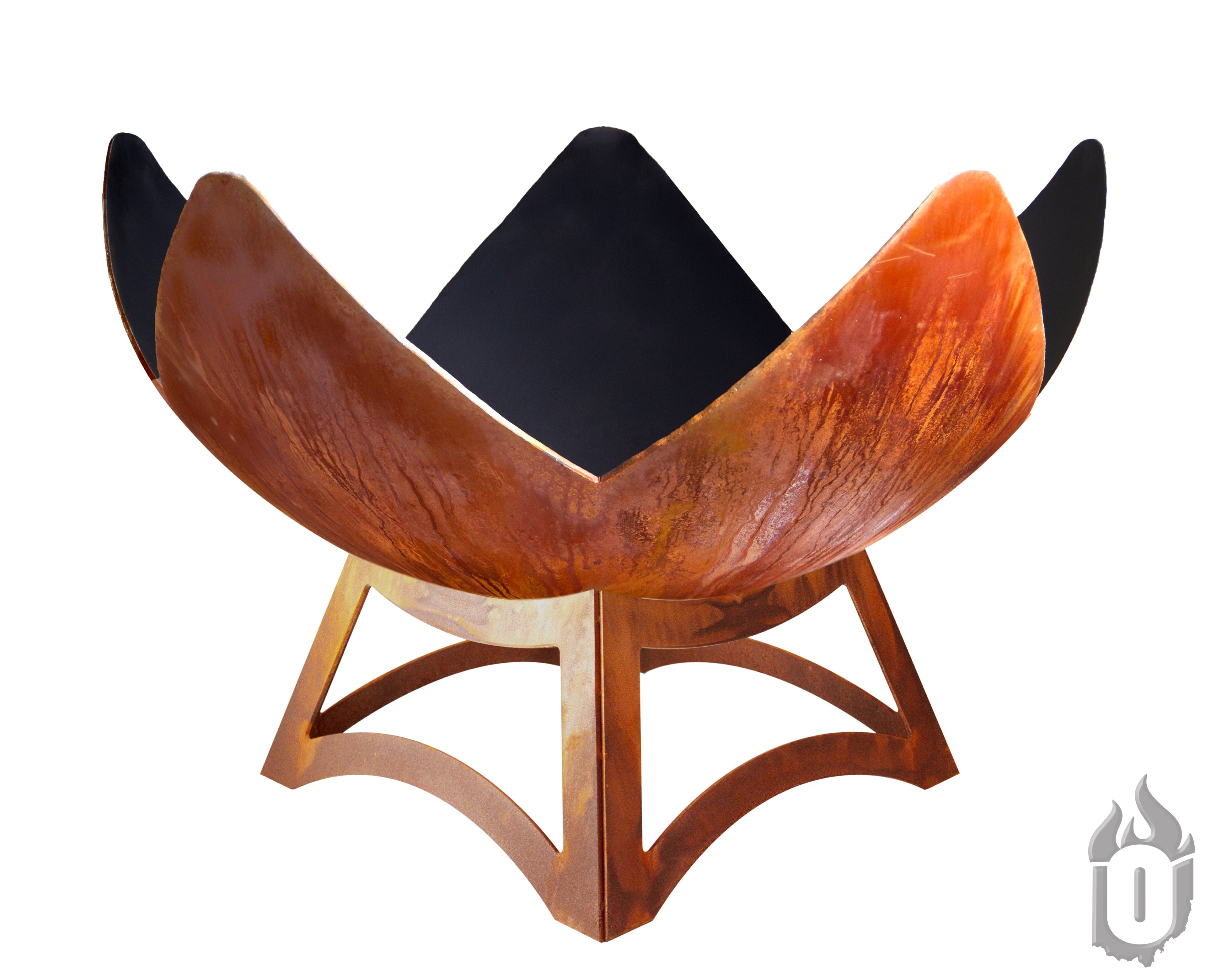 "Fire Flower" Fire Pit with Hollow Base (Made In USA)