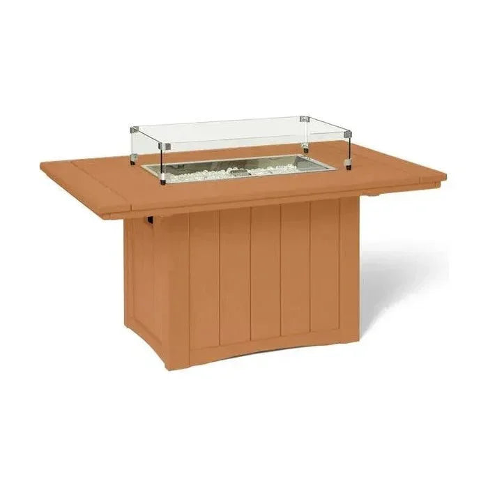 Poly Wood Rectangular Fire Table USA Made