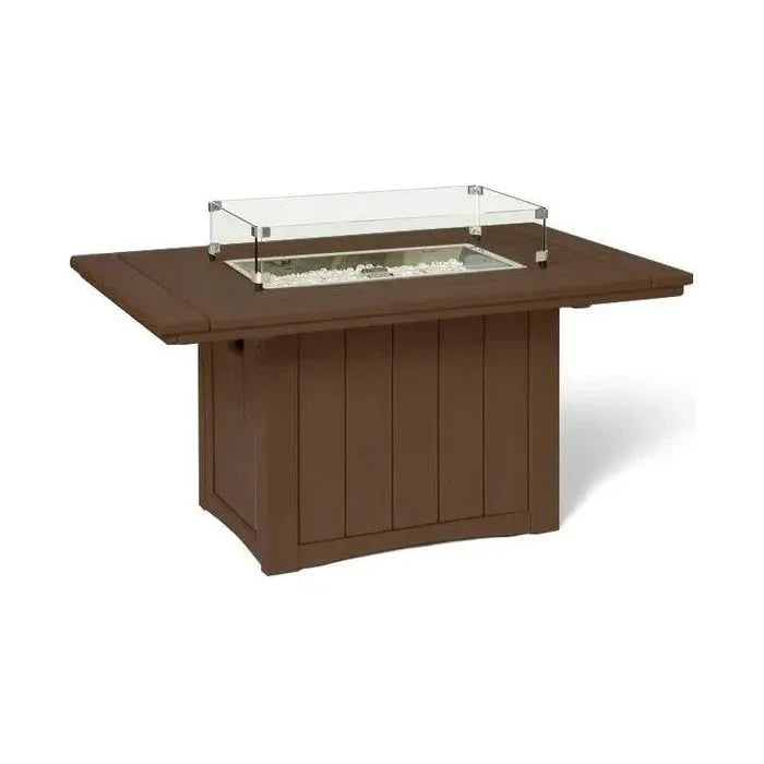 Poly Wood Rectangular Fire Table USA Made